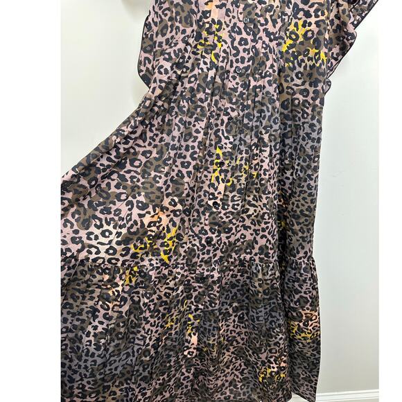 Cynthia Rowley Malta Kaftan Leopard Maxi Dress Size Medium NWT - Picture 12 of 16